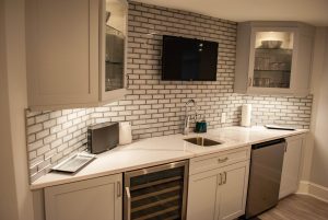 custom basement remodel auburn landing custom builder home kitchen